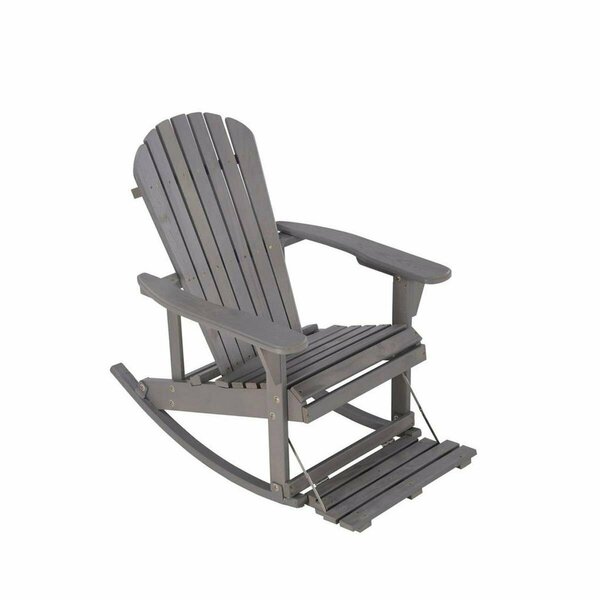 Bold Fontier Zero Gravity Adirondack Rocking Chair with Built-in Footrest, Dark Gray BO3282553